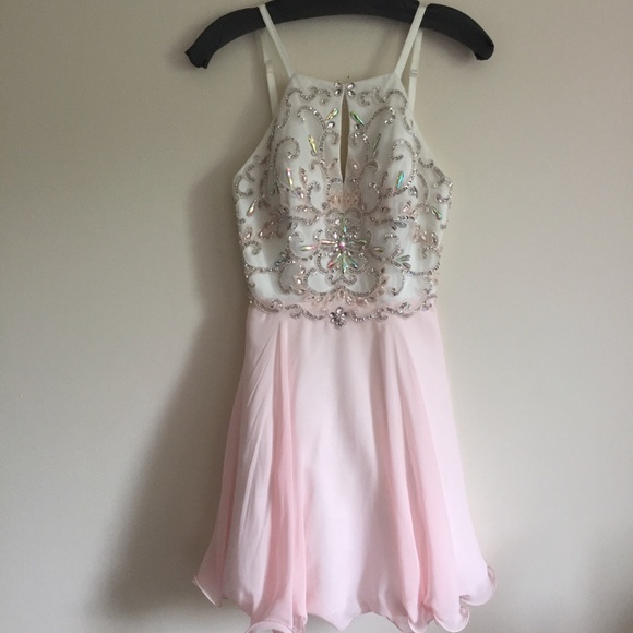 Xscape Gem Embellished Bodice Halter Dress Sz 6 - Picture 2 of 10